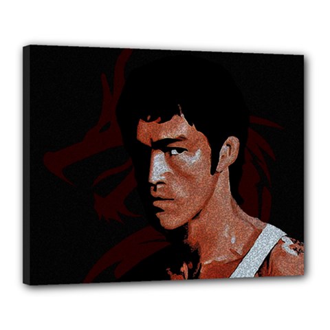 Bruce Lee Canvas 20  X 16  by Valentinaart