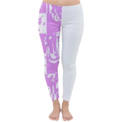 Pink Graffiti Skull Classic Winter Leggings by Skulltops