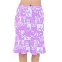 Pink Graffiti Skull Mermaid Skirt View1