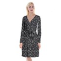 Floral pattern Long Sleeve Velvet Front Wrap Dress View1