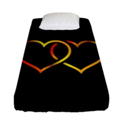 Heart Gold Black Background Love Fitted Sheet (single Size) by Nexatart