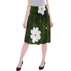 Daisies In Green Midi Beach Skirt by DeneWestUK