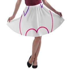 Heart Flame Logo Emblem A-line Skater Skirt by Nexatart