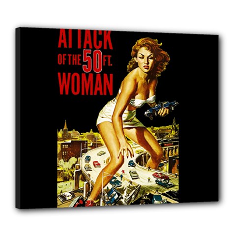 Attack Of The 50 Ft Woman Canvas 24  X 20  by Valentinaart