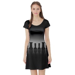 Chess Pieces Short Sleeve Skater Dress by Valentinaart