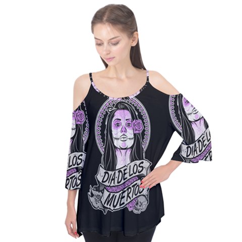 Dia De Los Muertos Flutter Tees by nudefoodtees