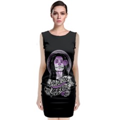 Dia De Los Muertos Sleeveless Velvet Midi Dress by nudefoodtees