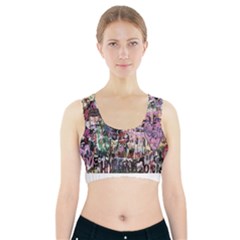 Graffiti Wall Pattern Background Sports Bra With Pocket by Nexatart