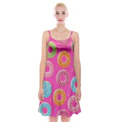 Doughnut Bread Donuts Pink Spaghetti Strap Velvet Dress by Mariart