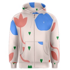 Lip Sexy Flower Tulip Heart Pink Red Blue Green Love Men s Zipper Hoodie by Mariart