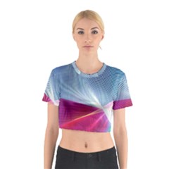 Light Means Net Pink Rainbow Waves Wave Chevron Red Cotton Crop Top by Mariart