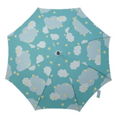 Stellar Cloud Blue Sky Star Hook Handle Umbrellas (small) by Mariart