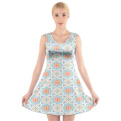 Star Sign Plaid V-neck Sleeveless Skater Dress by Mariart