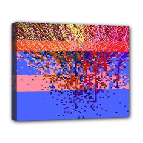 Glitchdrips Shadow Color Fire Deluxe Canvas 20  X 16   by Mariart