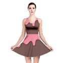 Ice Cream Pink Choholate Plaid Chevron Reversible Skater Dress View1