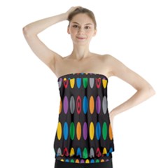 Polka Dots Rainbow Circle Strapless Top by Mariart