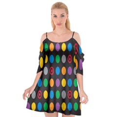 Polka Dots Rainbow Circle Cutout Spaghetti Strap Chiffon Dress by Mariart