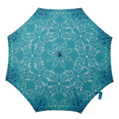 Repeatable Flower Leaf Blue Hook Handle Umbrellas (small) by Mariart