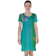 Shadow Faintly Faint Line Green Short Sleeve Nightdress by Mariart