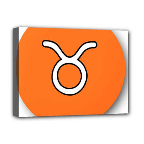 Taurus Symbol Sign Orange Deluxe Canvas 16  X 12   by Mariart