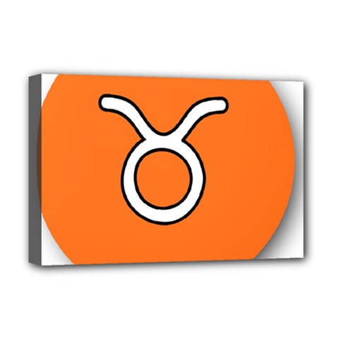 Taurus Symbol Sign Orange Deluxe Canvas 18  X 12   by Mariart