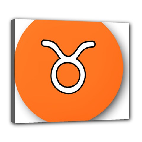 Taurus Symbol Sign Orange Deluxe Canvas 24  X 20   by Mariart