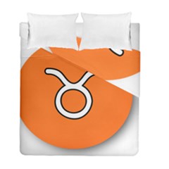 Taurus Symbol Sign Orange Duvet Cover Double Side (full/ Double Size) by Mariart