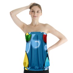 Water Balloon Blue Red Green Yellow Spot Strapless Top by Mariart