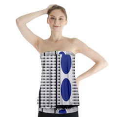 Watermark Circle Polka Dots Black Red Yellow Plaid Strapless Top by Mariart