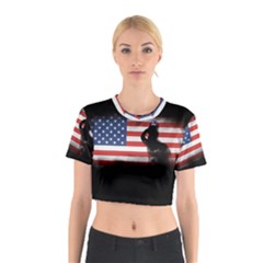 Honor Our Heroes On Memorial Day Cotton Crop Top by Catifornia