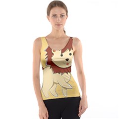 Happy Cartoon Baby Lion Tank Top by Catifornia