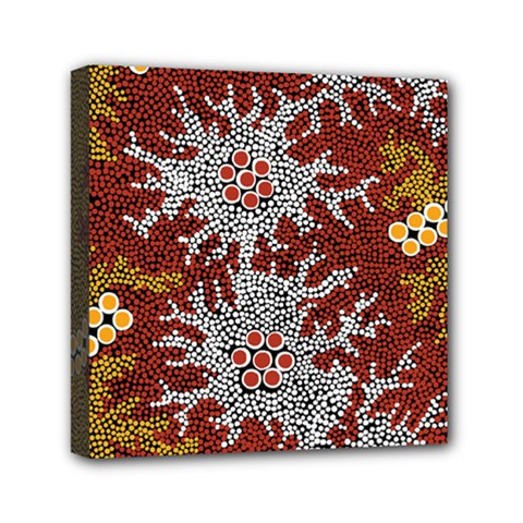 Aboriginal Art – Riverside Dreaming Mini Canvas 6  X 6  by hogartharts