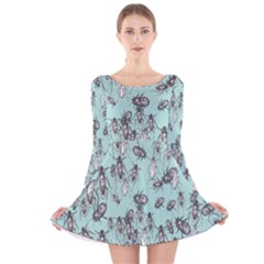 Cockroach Insects Long Sleeve Velvet Skater Dress by Mariart