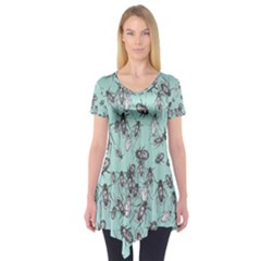 Cockroach Insects Short Sleeve Tunic  by Mariart