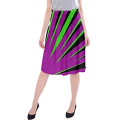 Rays Light Chevron Purple Green Black Midi Beach Skirt by Mariart