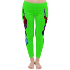 Egg Line Rainbow Green Classic Winter Leggings by Mariart