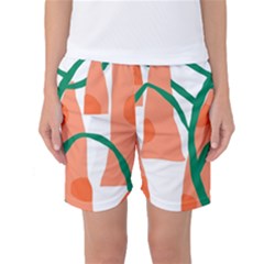 Portraits Plants Carrot Polka Dots Orange Green Women s Basketball Shorts by Mariart