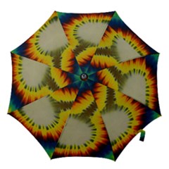 Red Blue Yellow Green Medium Rainbow Tie Dye Kaleidoscope Opaque Color Hook Handle Umbrellas (medium) by Mariart