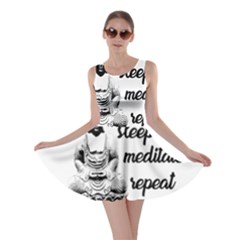 Eat, Sleep, Meditate, Repeat  Skater Dress by Valentinaart