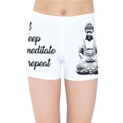 Eat, Sleep, Meditate, Repeat  Kids Sports Shorts by Valentinaart