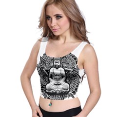 Ornate Buddha Crop Top by Valentinaart