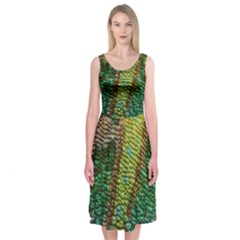 Chameleon Skin Texture Midi Sleeveless Dress by BangZart