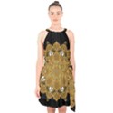 Ornate mandala Halter Collar Waist Tie Chiffon Dress View1