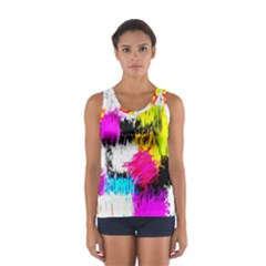 Colorful Blurry Paint Strokes                         Women s Sport Tank Top by LalyLauraFLM