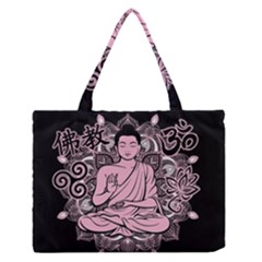 Ornate Buddha Medium Zipper Tote Bag by Valentinaart