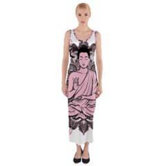 Ornate Buddha Fitted Maxi Dress by Valentinaart