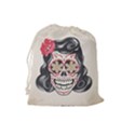 Woman Sugar Skull Drawstring Pouches (Large)  View2