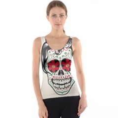 Man Sugar Skull Tank Top by LimeGreenFlamingo