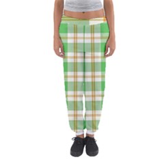 Abstract Green Plaid Women s Jogger Sweatpants by BangZart