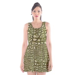 Aligator Skin Scoop Neck Skater Dress by BangZart